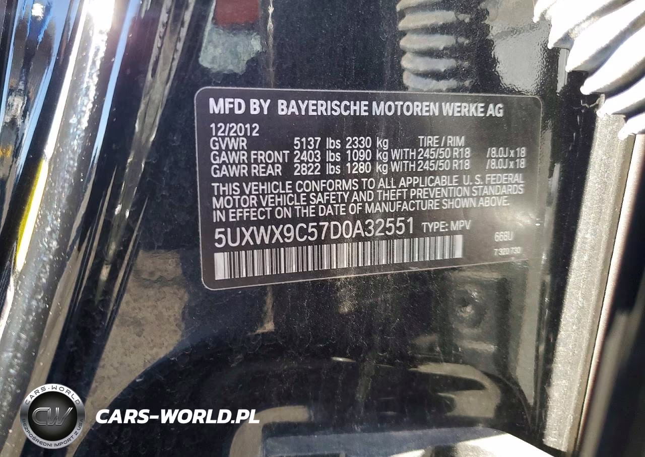 2013 BMW X3 xDrive28I VIN:5UXWX9C57D0A32551 - 12