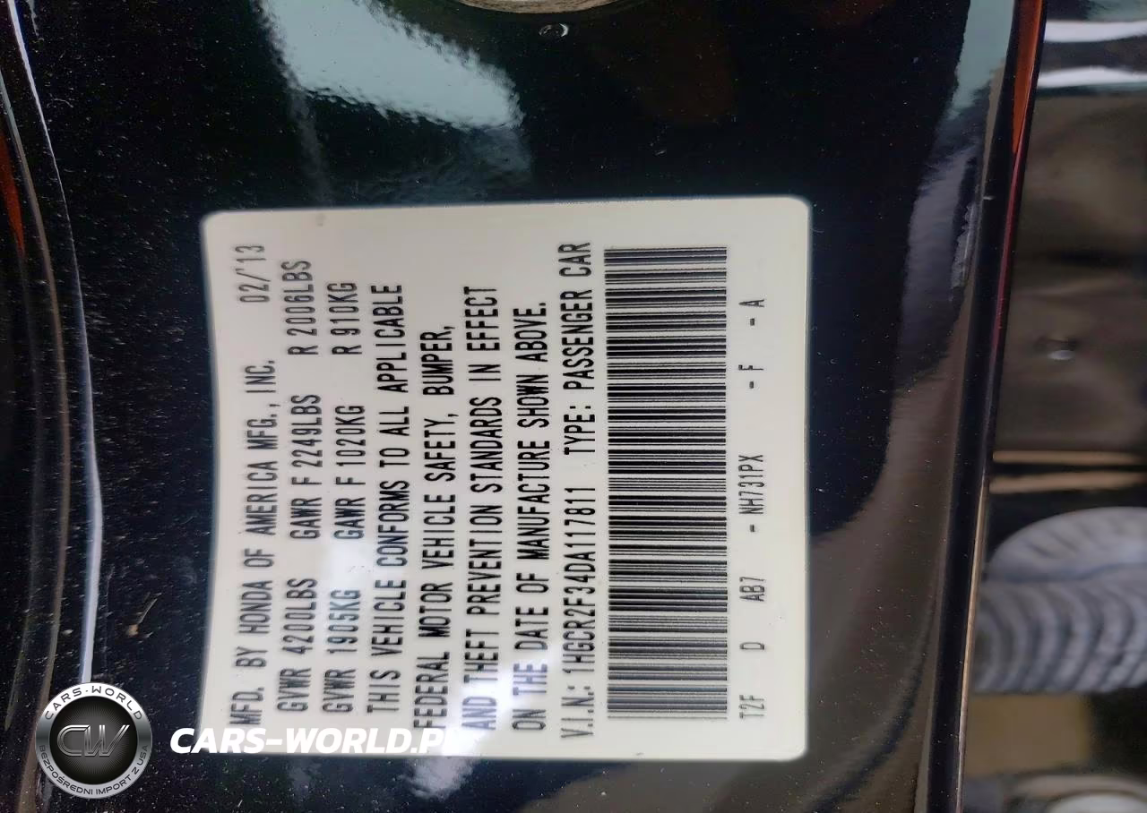 2013 Honda Accord Lx VIN:1HGCR2F34DA117811 - 12