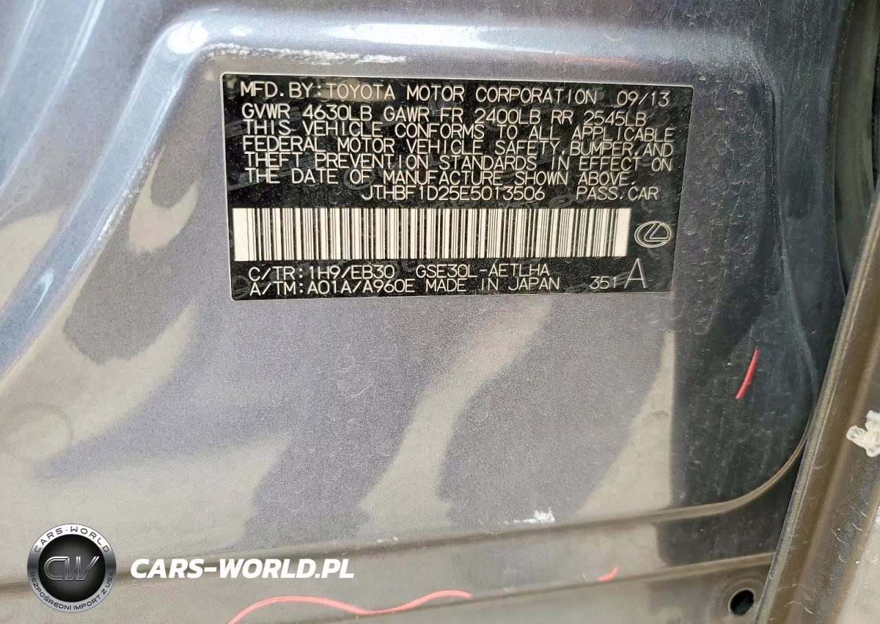 2014 Lexus Is 250 VIN:JTHBF1D25E5013506 - 12