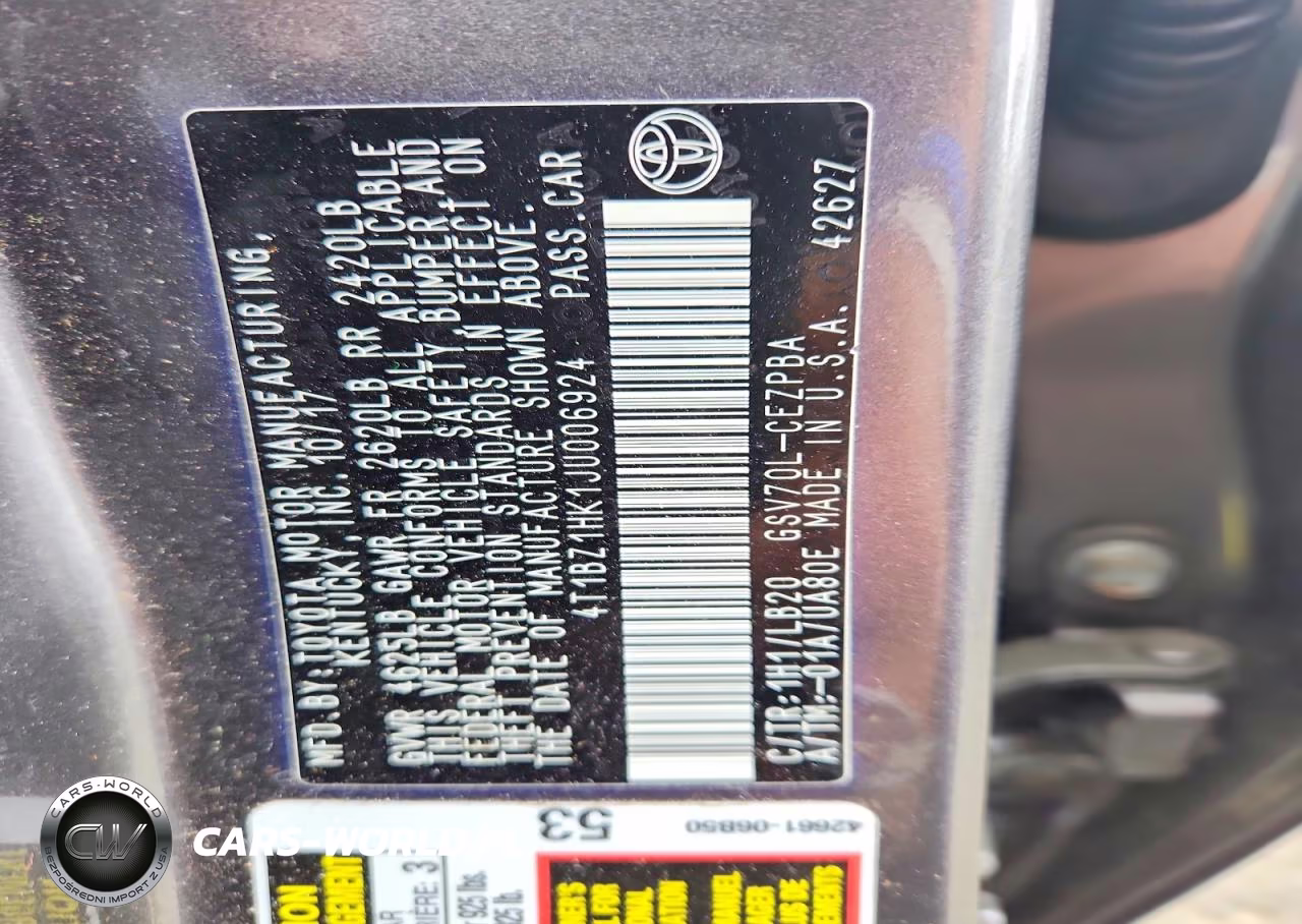 2018 Toyota Camry Xse V6 VIN:4T1BZ1HK1JU006924 - 12