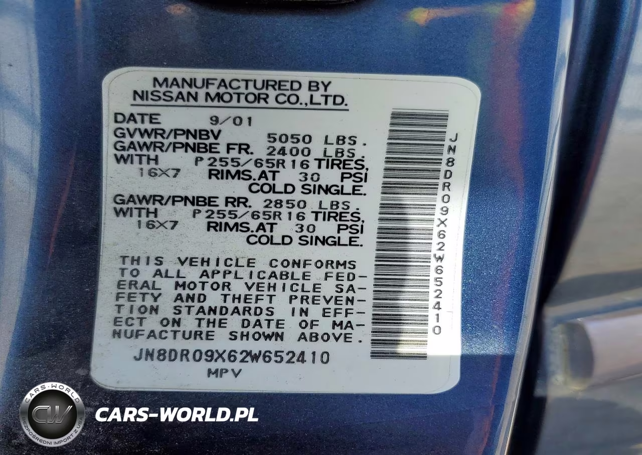 2002 Niss Pathfinder VIN:JN8DR09X62W652410 - 12