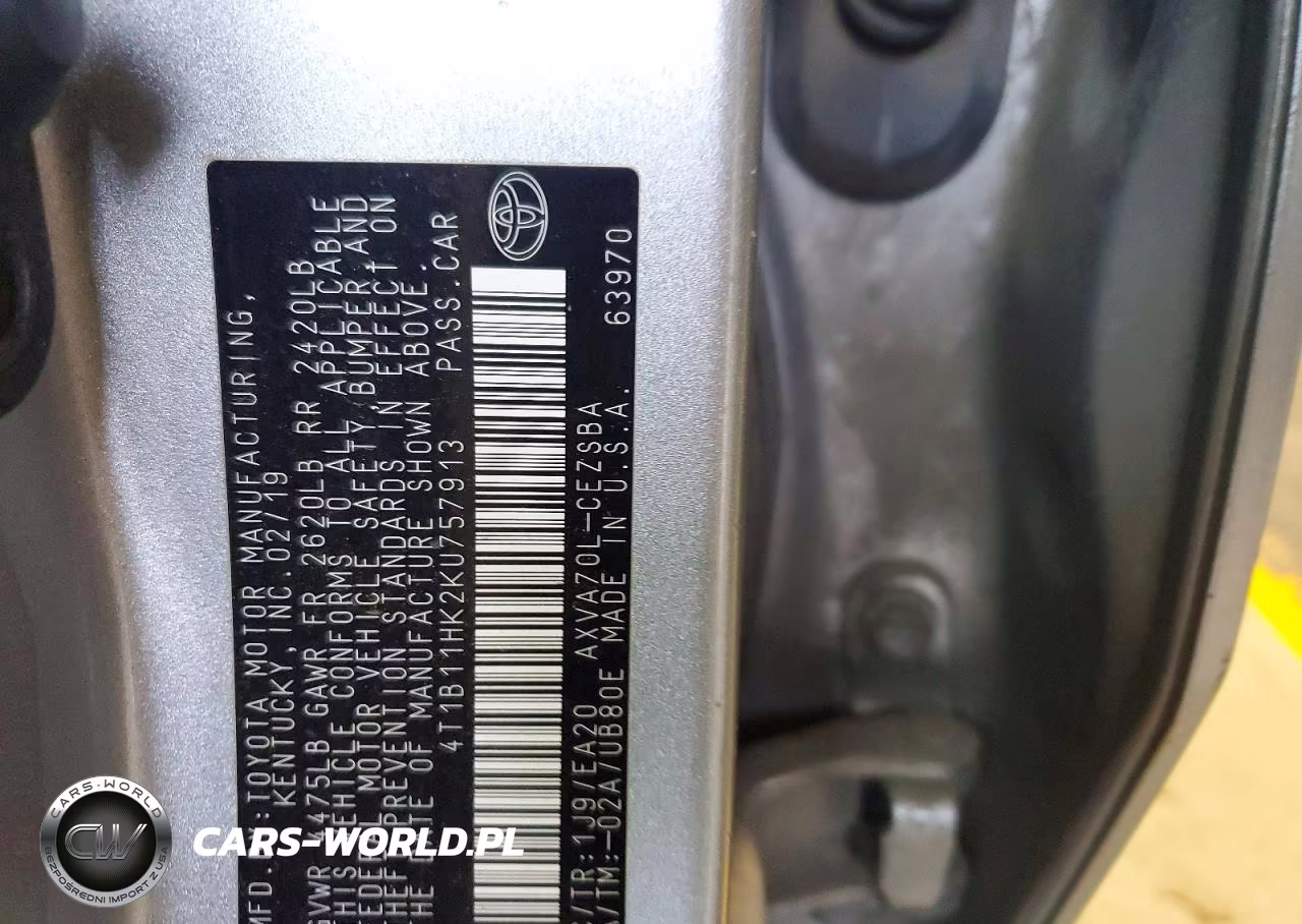 2019 Toyota Camry Se VIN:4T1B11HK2KU757913 - 12