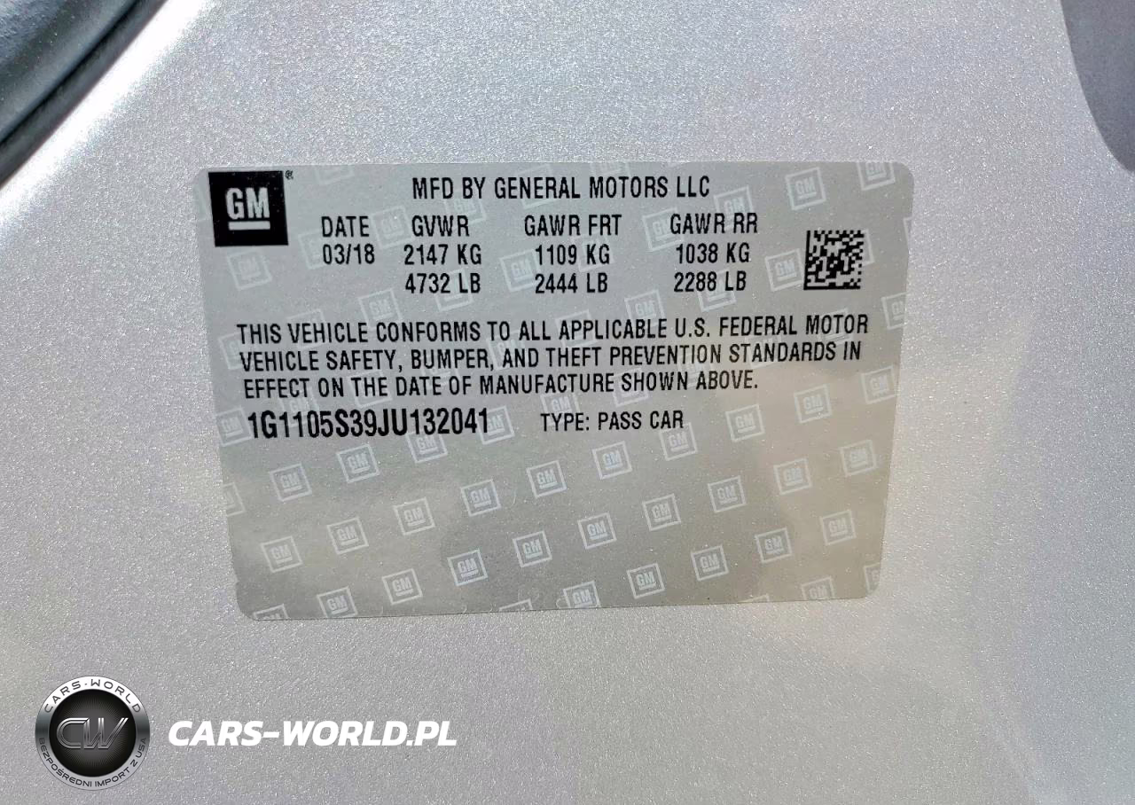 2018 Chevrolet Impala Lt VIN:1G1105S39JU132041 - 12