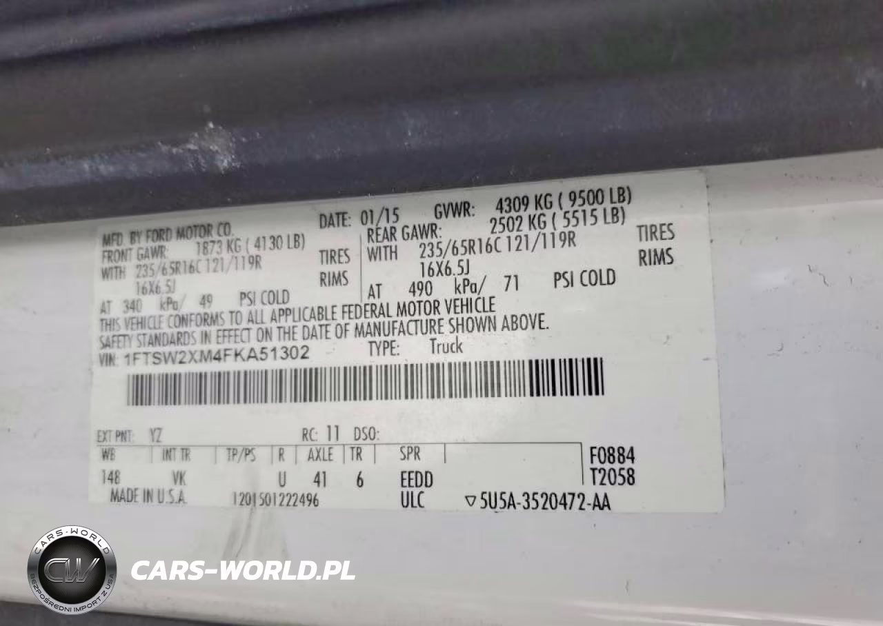 2015 Ford Transit T-350 VIN:1FTSW2XM4FKA51302 - 12