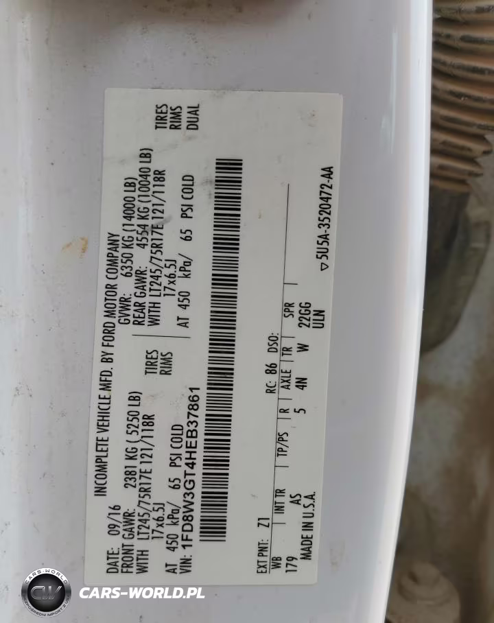 2017 Ford F350 Super Duty VIN:1FD8W3GT4HEB37861 - 12