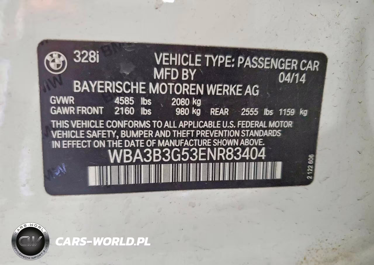2014 BMW 328 Xi VIN:WBA3B3G53ENR83404 - 12