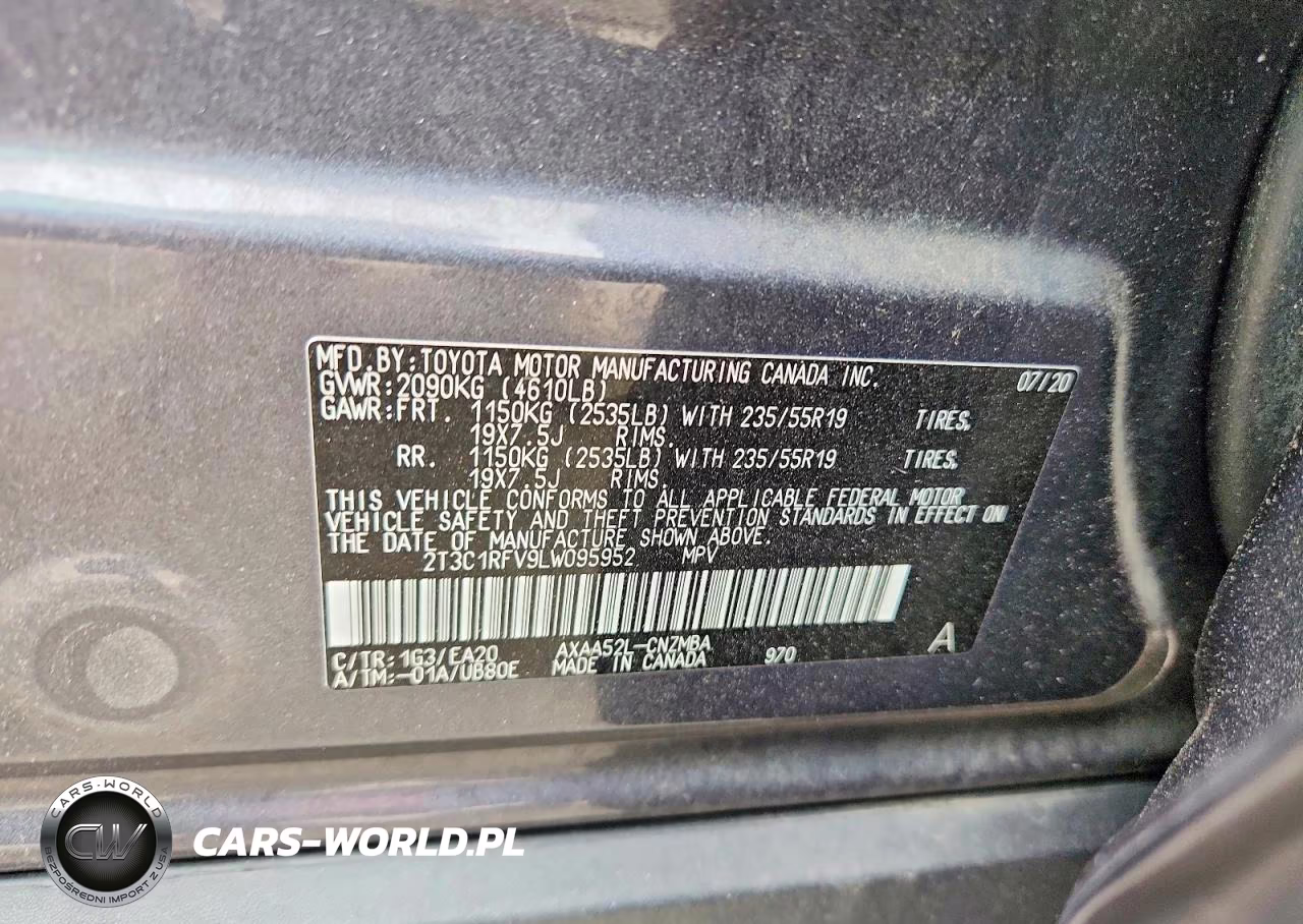 2020 Toyota Rav4 Xle Premium VIN:2T3C1RFV9LW095952 - 13