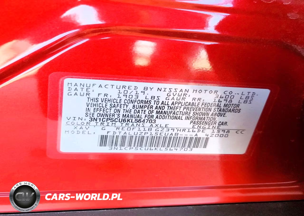 2019 Nissan Kicks Sr VIN:3N1CP5CU6KL564703 - 14