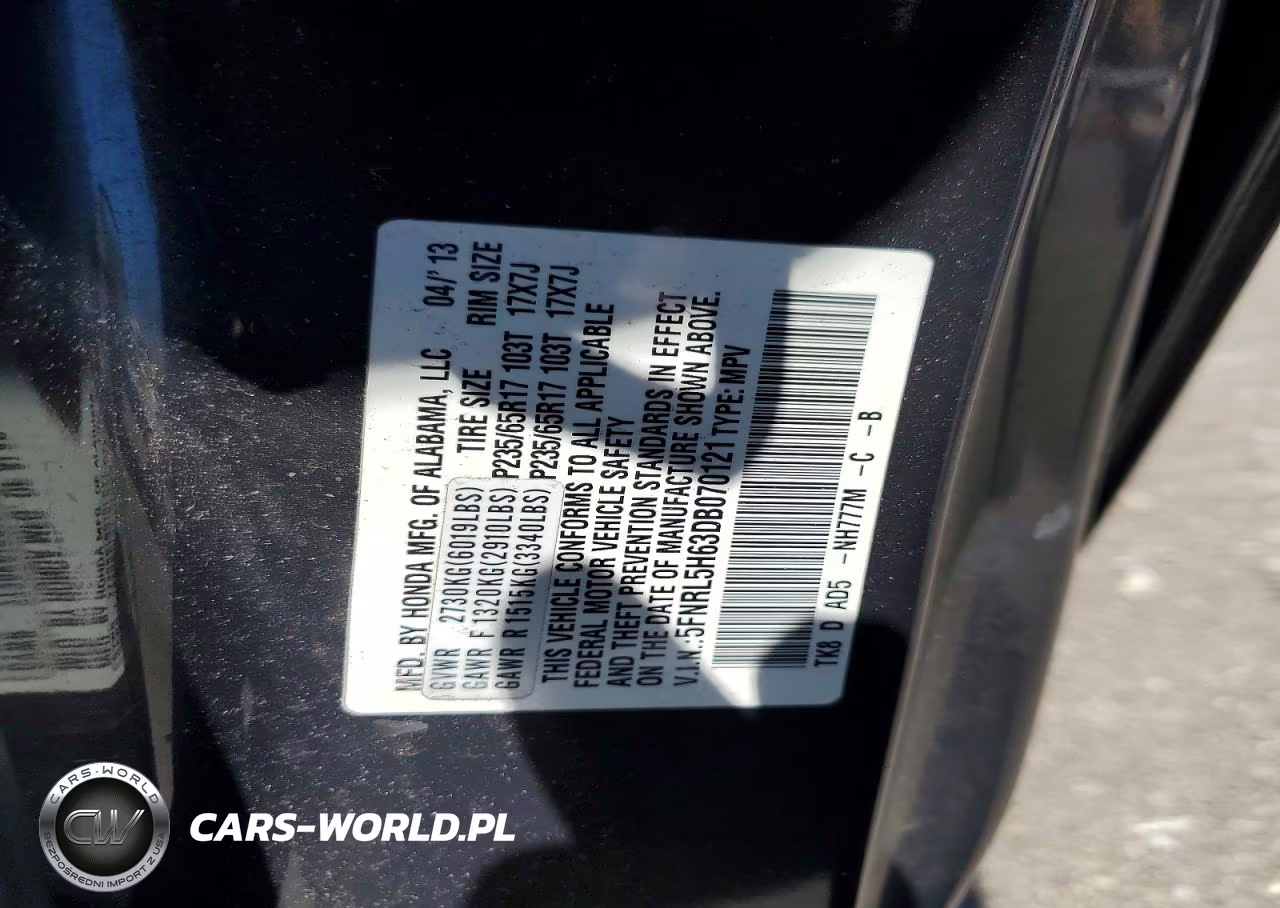 2013 Honda Odyssey Exl VIN:5FNRL5H63DB070121 - 13