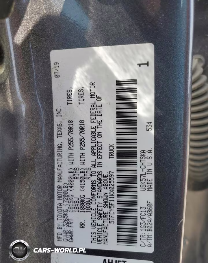 2019 Toyota Tundra Double Cab Sr VIN:5TFCY5F11KX025597 - 13