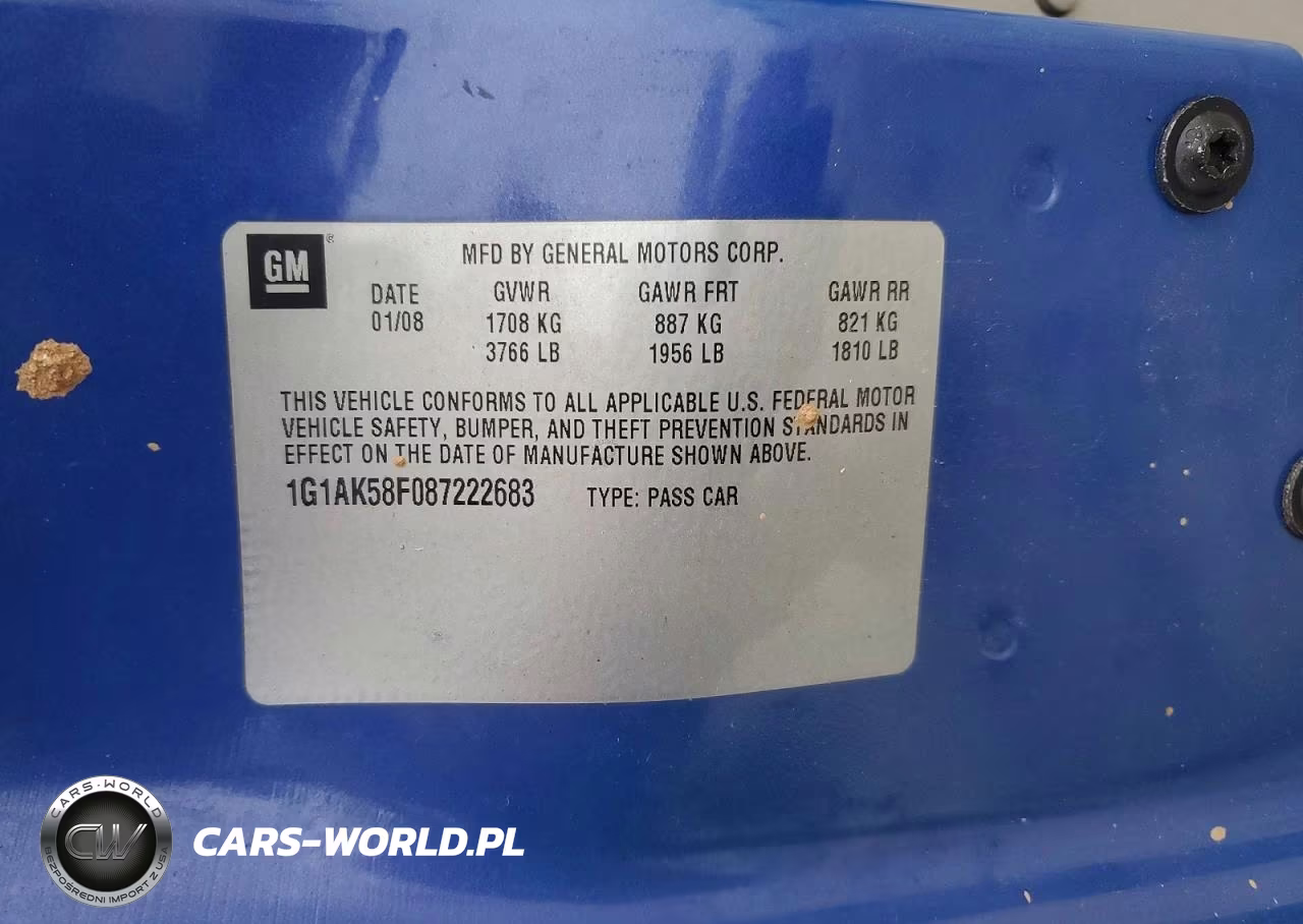 2008 Chevrolet Cobalt Ls VIN:1G1AK58F087222683 - 12