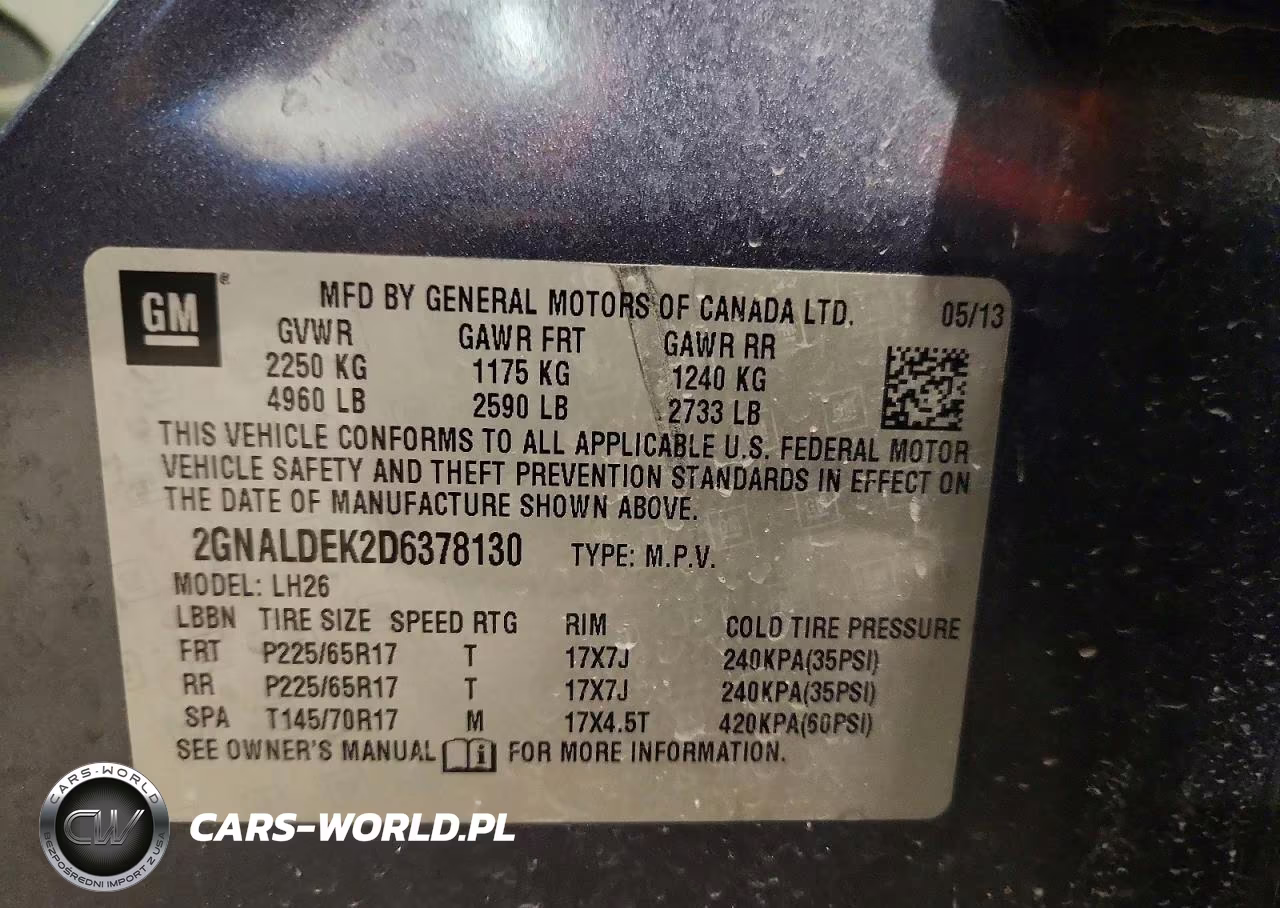 2013 Chevrolet Equinox Lt VIN:2GNALDEK2D6378130 - 12
