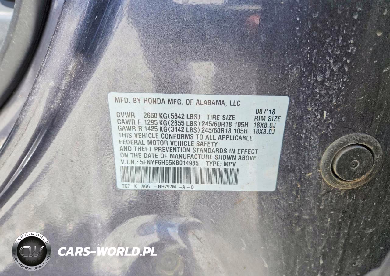 2019 Honda Pilot Exl VIN:5FNYF6H55KB014985 - 13