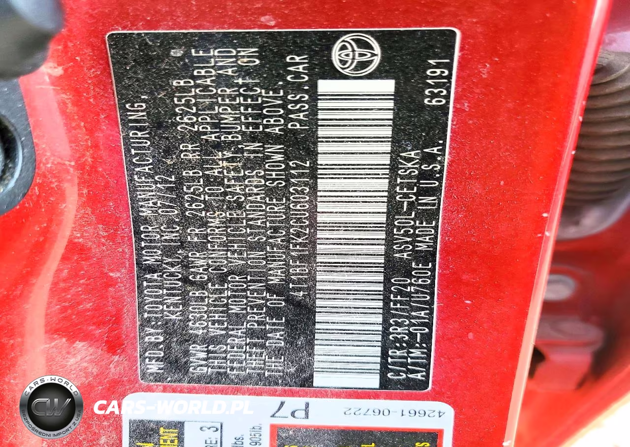 2012 Toyota Camry Se VIN:4T1BF1FK2CU603112 - 12