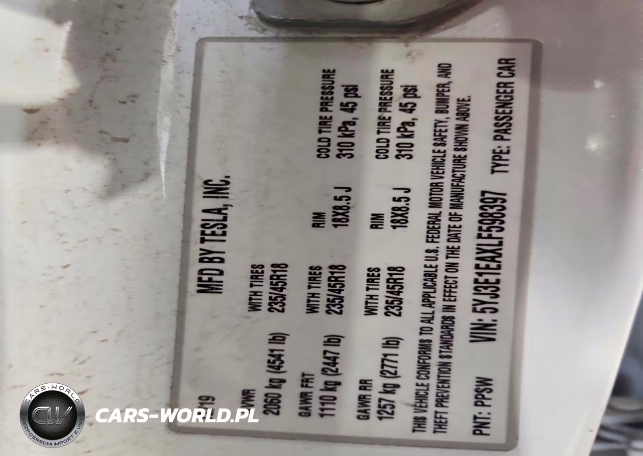 2020 Tesla Model 3 VIN:5YJ3E1EAXLF598397 - 12