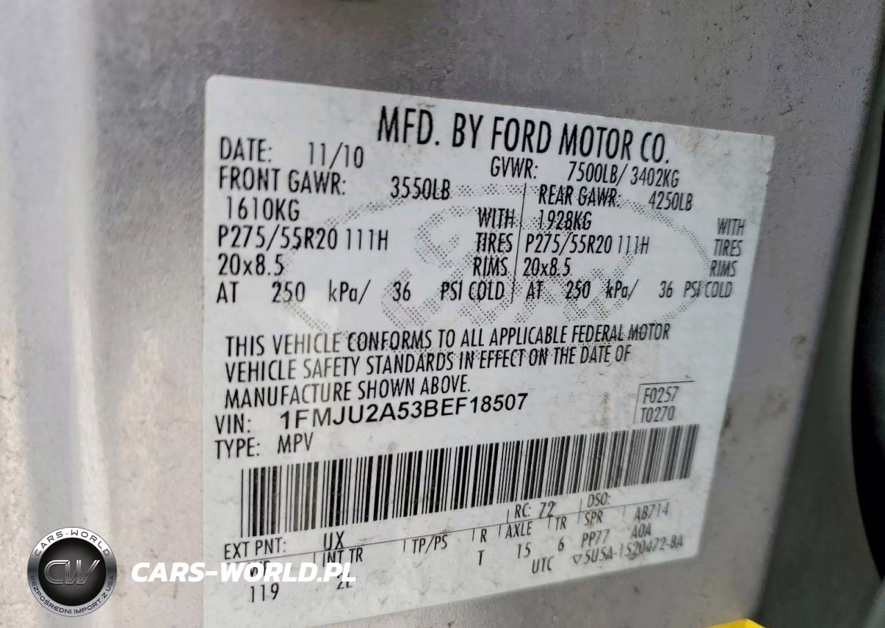 2011 Ford Expedition Limited VIN:1FMJU2A53BEF18507 - 13