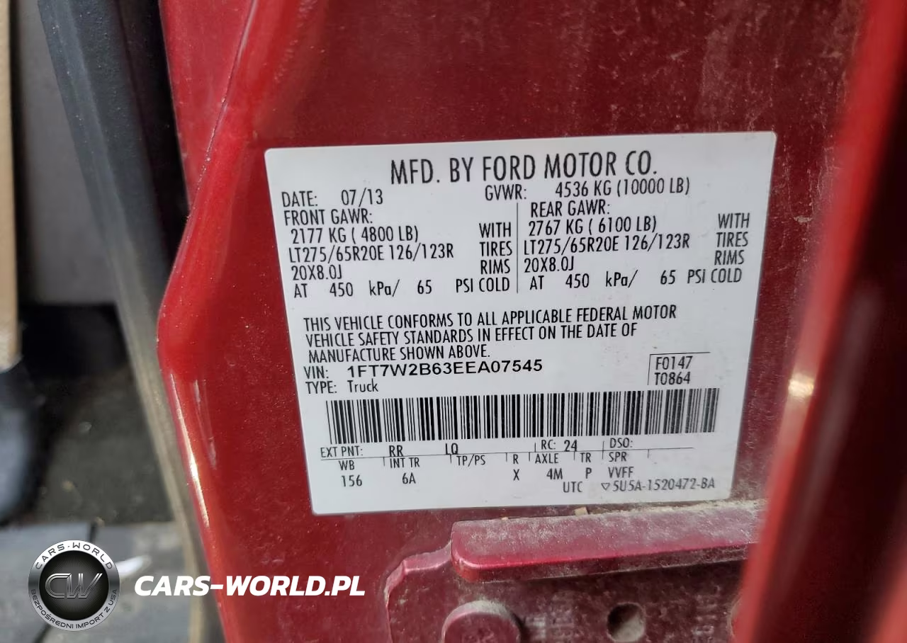 2014 Ford F250 Super Duty VIN:1FT7W2B63EEA07545 - 13