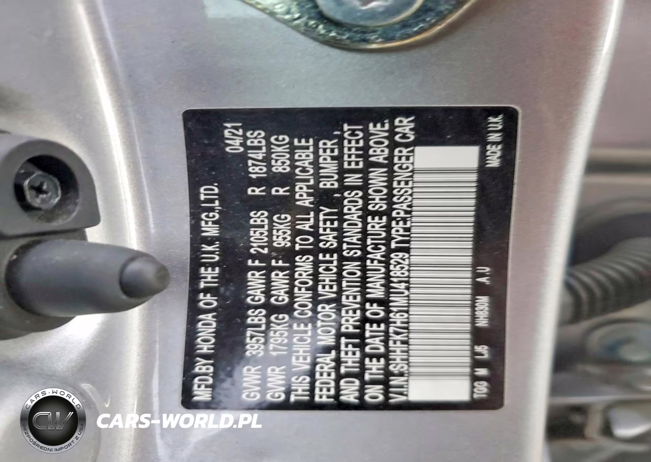 2021 Honda Civic Ex VIN:SHHFK7H61MU418529 - 13