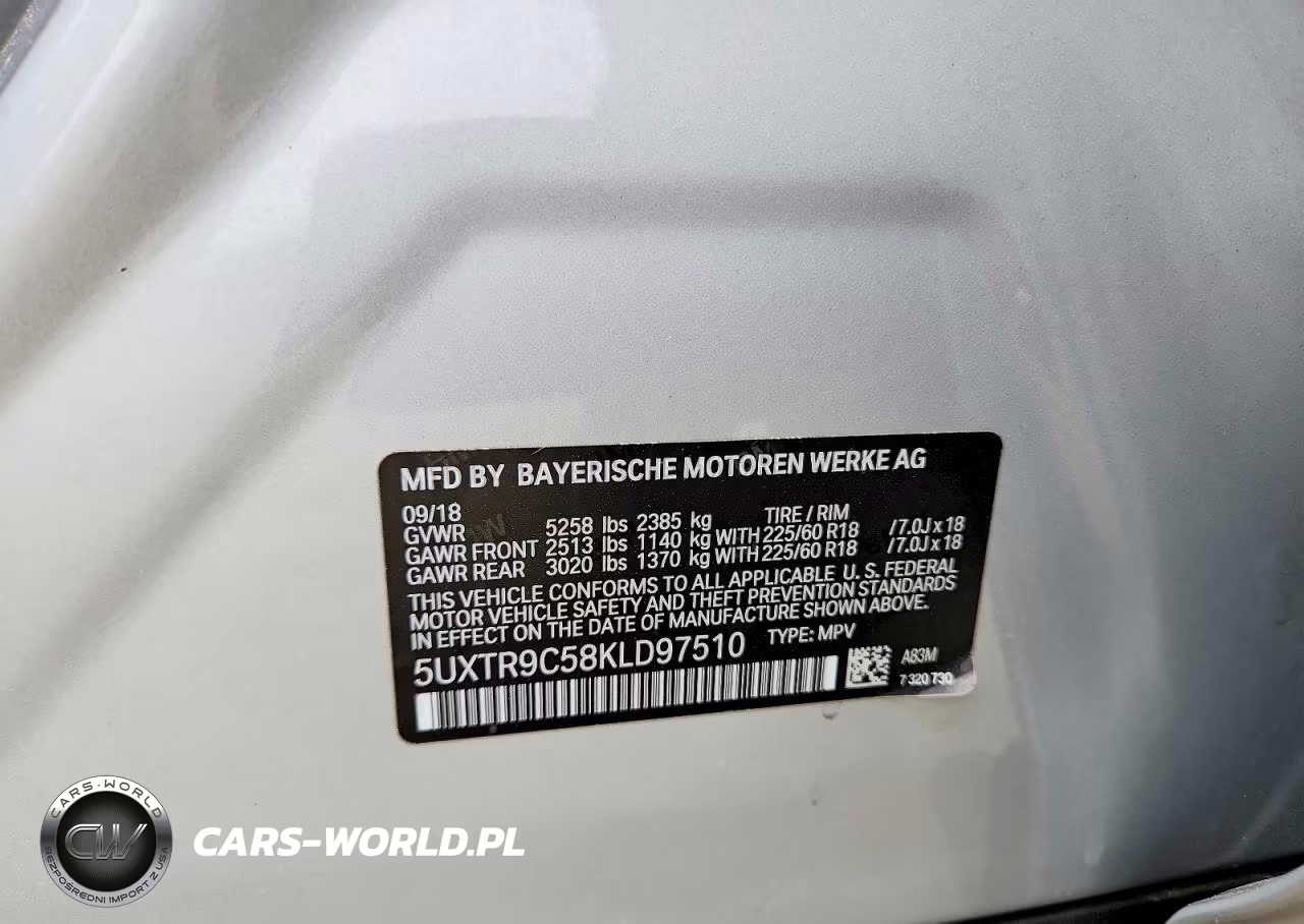 2019 BMW X3 xDrive30I VIN:5UXTR9C58KLD97510 - 13
