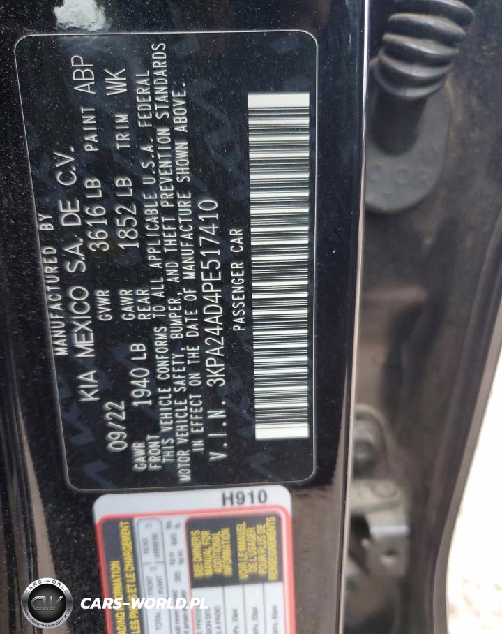 2023 Kia Rio Lx VIN:3KPA24AD4PE517410 - 12