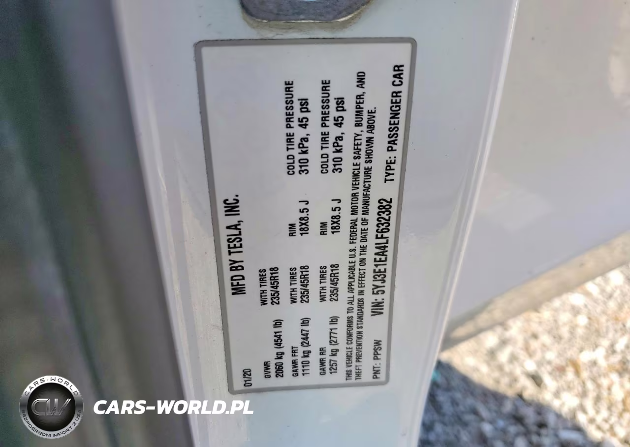 2020 Tesla Model 3 VIN:5YJ3E1EA4LF632382 - 12