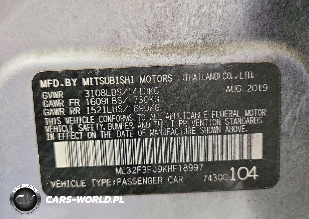 2019 Mitsubishi Mirage G4 Es VIN:ML32F3FJ9KHF18997 - 12