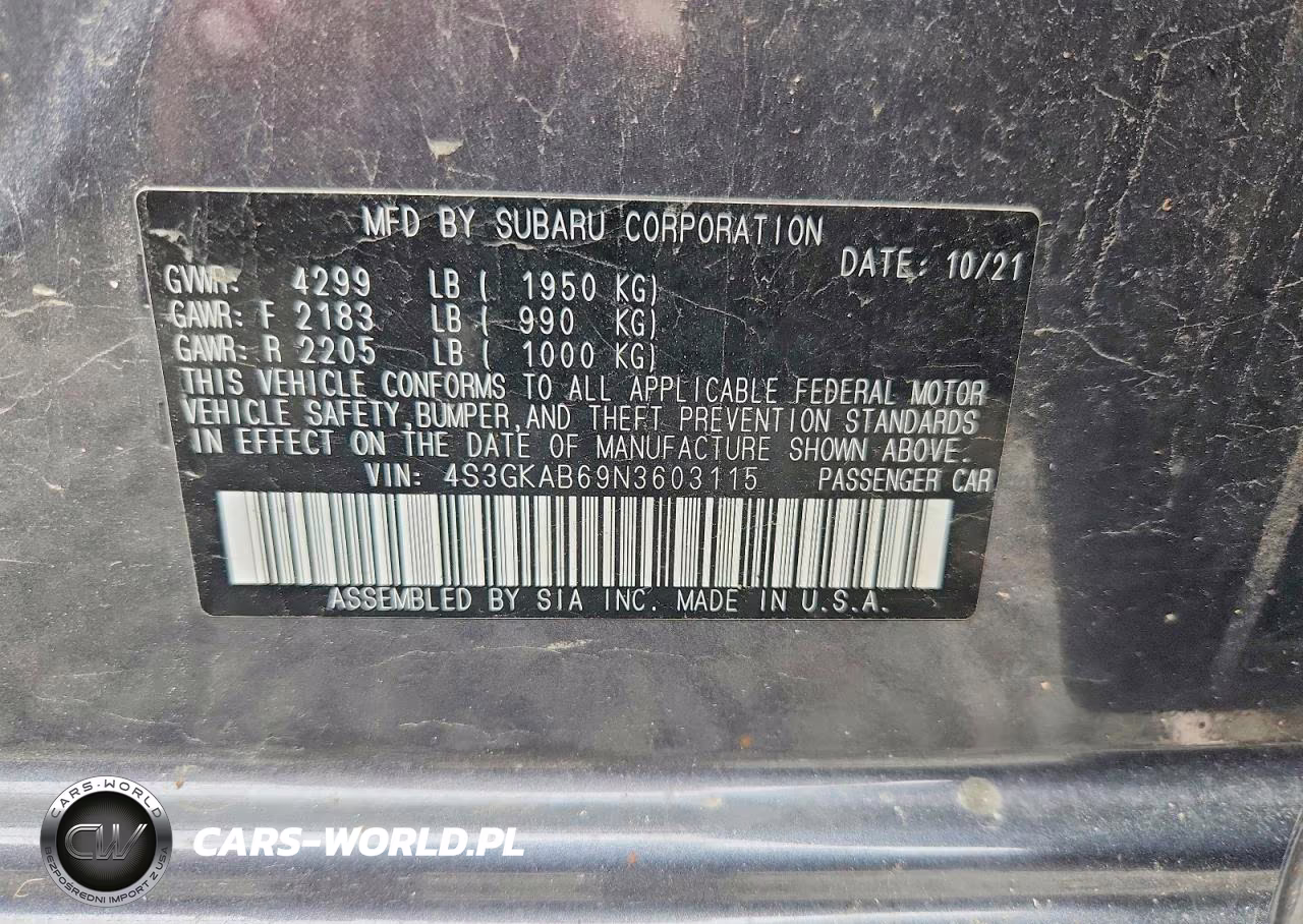 2022 Subaru Impreza VIN:4S3GKAB69N3603115 - 12