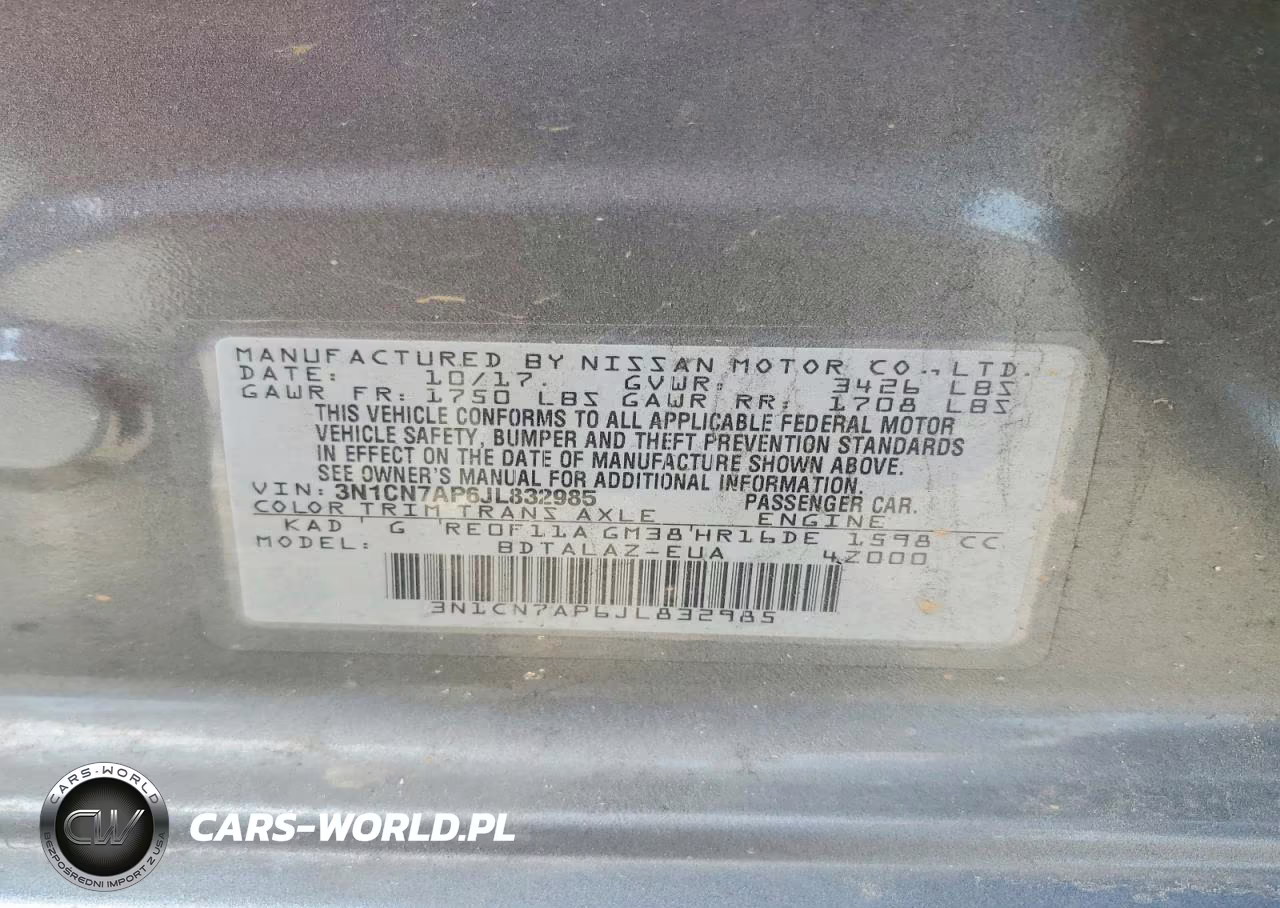 2018 Nissan Versa S Plus VIN:3N1CN7AP6JL832985 - 12