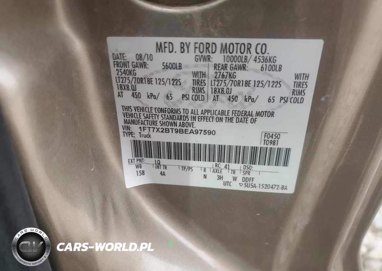 2011 Ford F250 Super Duty VIN:1FT7X2BT9BEA97590 - 12