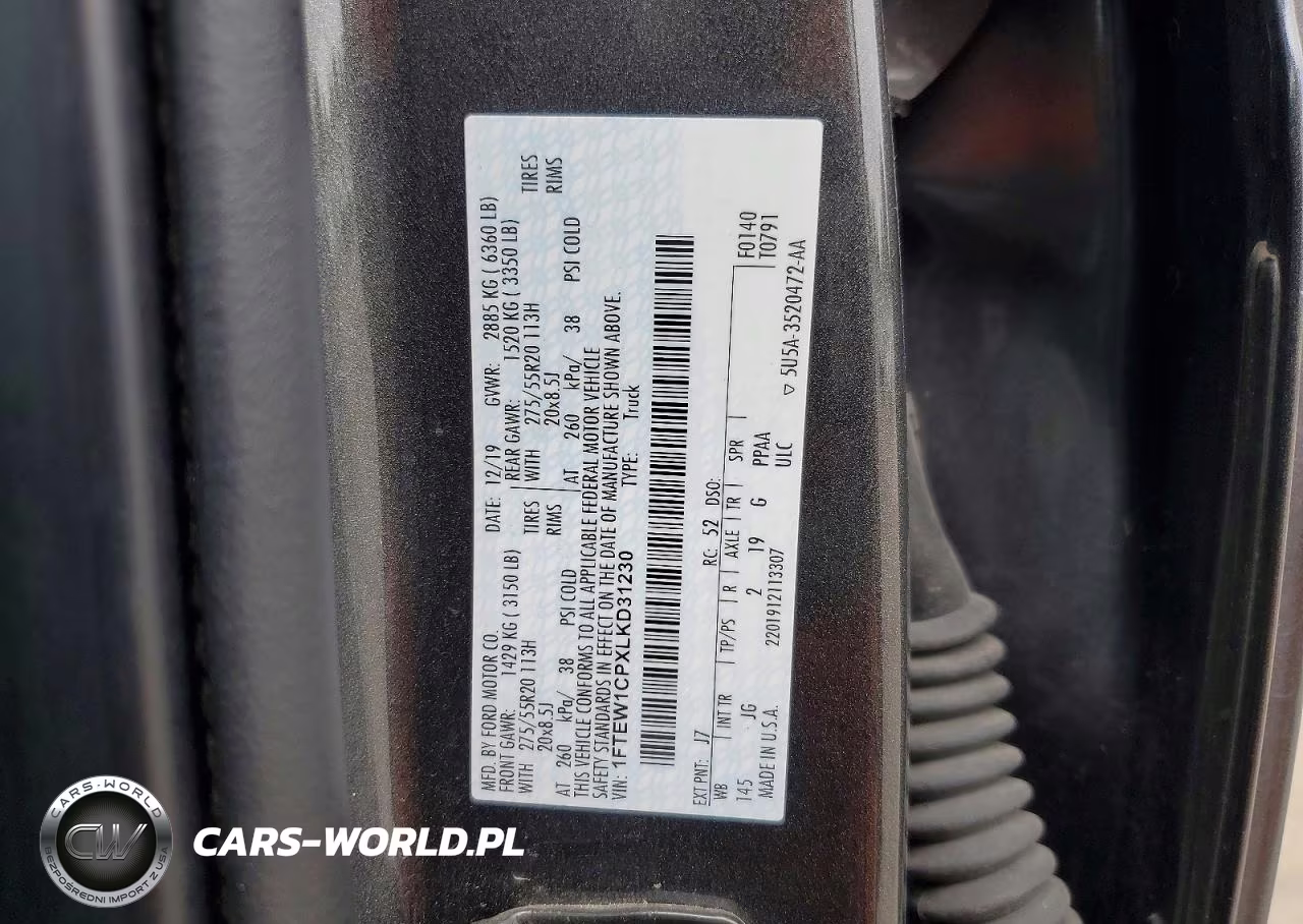 2020 Ford F150 Supercrew VIN:1FTEW1CPXLKD31230 - 12