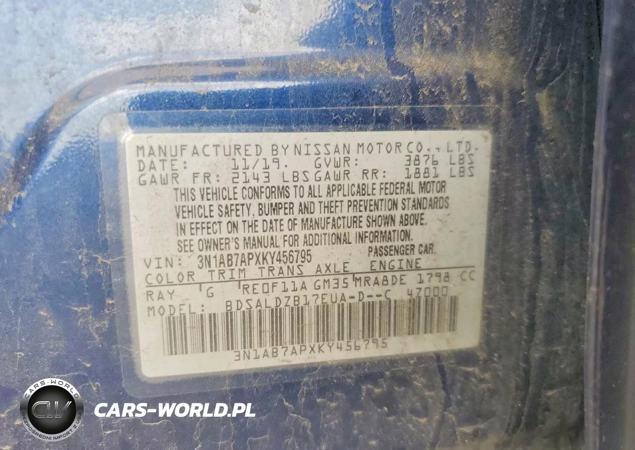 2019 Nissan Sentra Sv VIN:3N1AB7APXKY456795 - 12