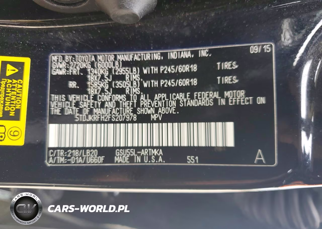 2015 Toyota Highlander Xle VIN:5TDJKRFH2FS207978 - 13