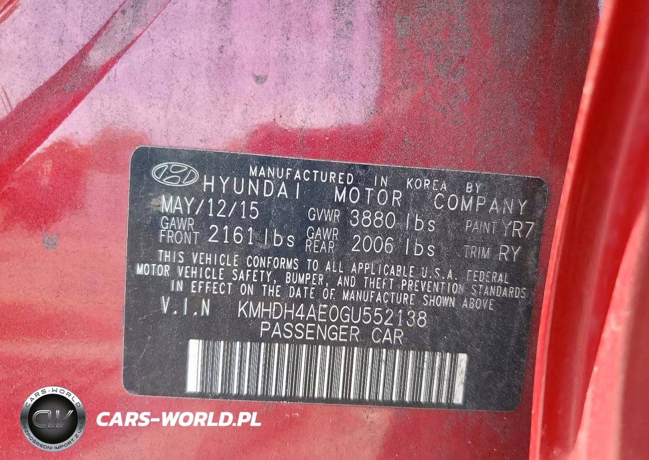 2016 Hyundai Elantra Limited VIN:KMHDH4AE0GU552138 - 12