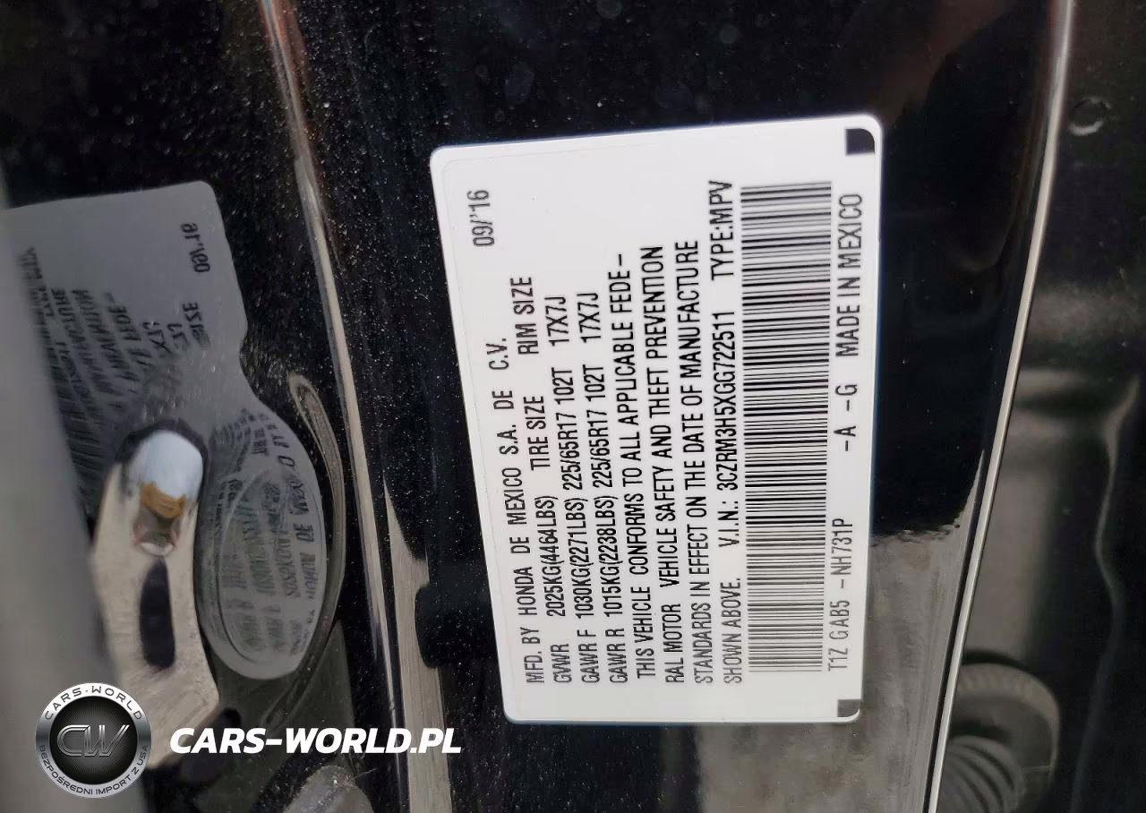 2016 Honda Cr-V Ex VIN:3CZRM3H5XGG722511 - 12