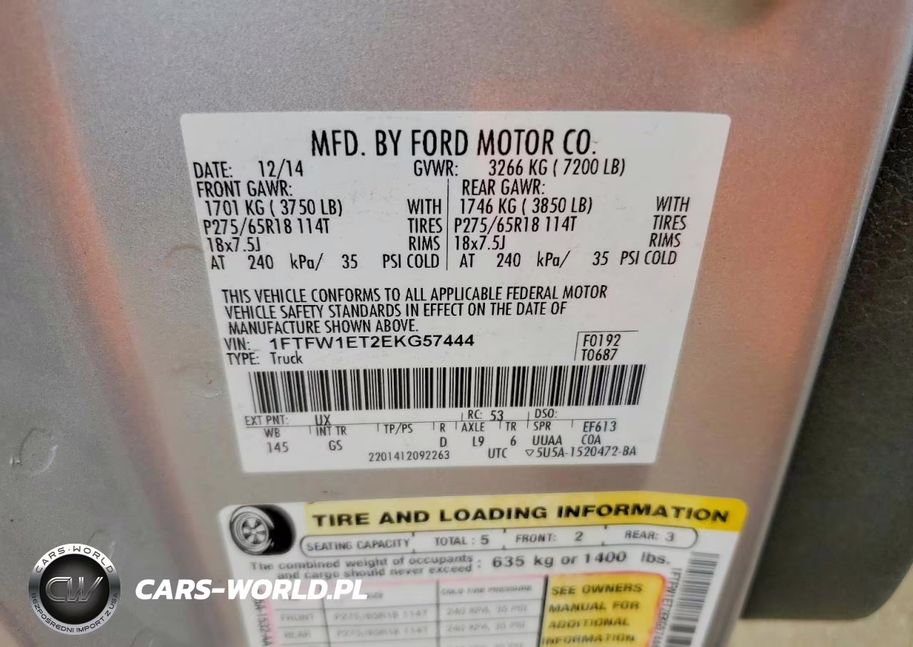 2014 Ford F150 Supercrew VIN:1FTFW1ET2EKG57444 - 12