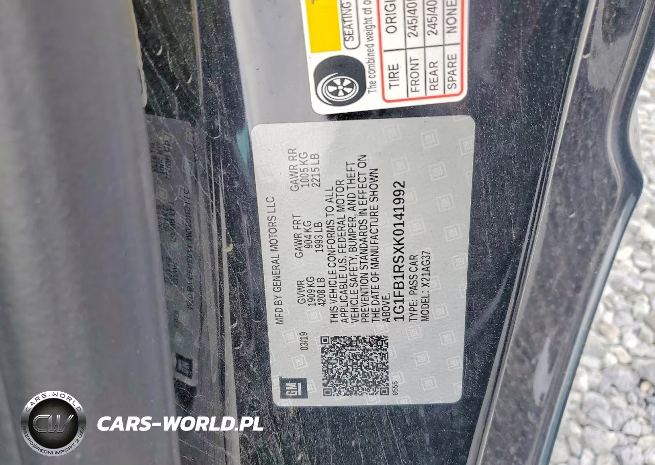 2019 Chevrolet Camaro Ls VIN:1G1FB1RSXK0141992 - 13