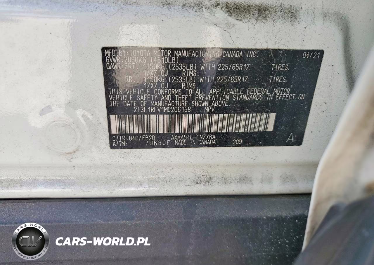 2021 Toyota Rav4 Le VIN:2T3F1RFV1MC206168 - 14