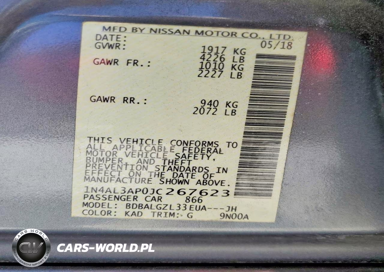 2018 Nissan Altima 2.5 S VIN:1N4AL3AP0JC267623 - 12