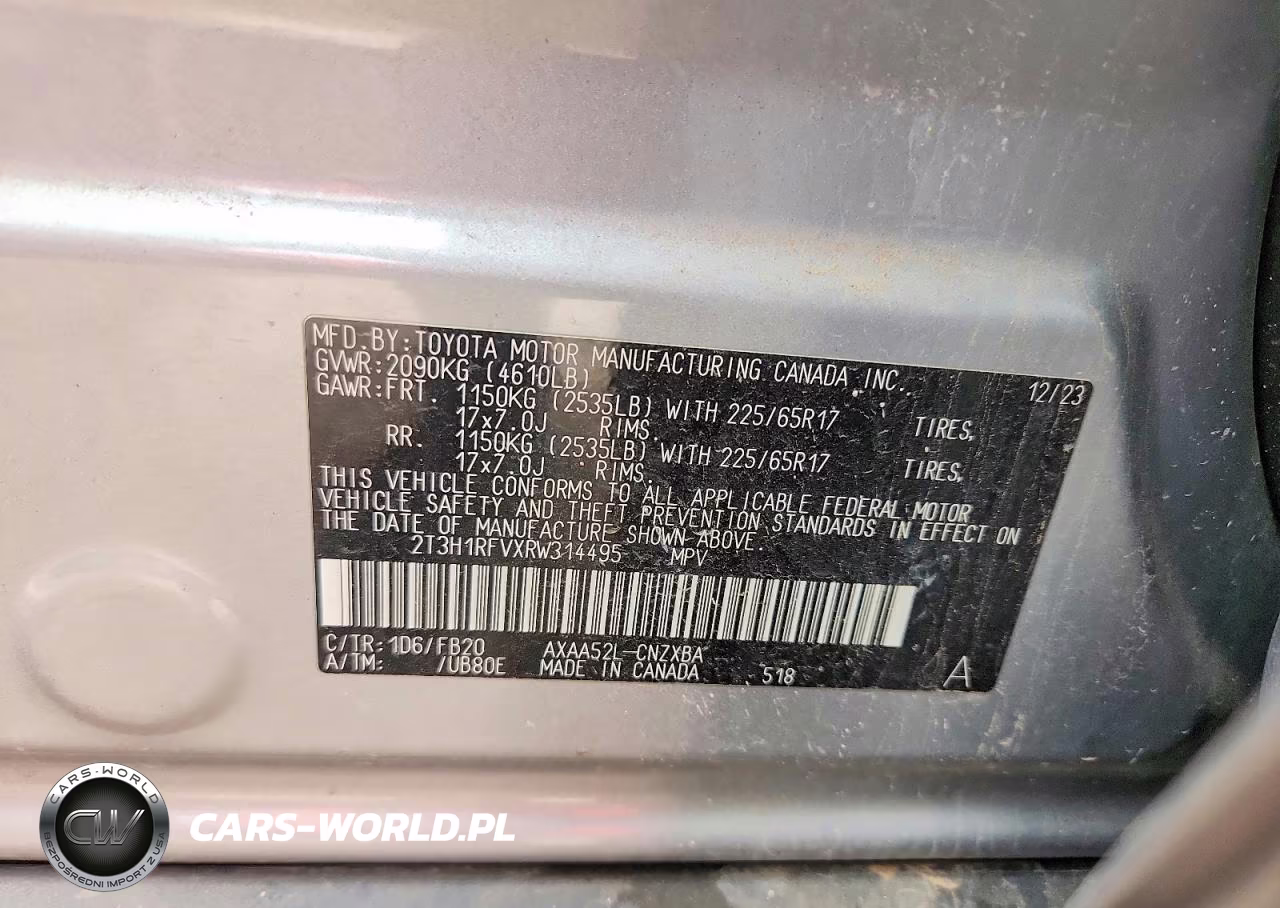 2024 Toyota Rav4 Le VIN:2T3H1RFVXRW314495 - 12