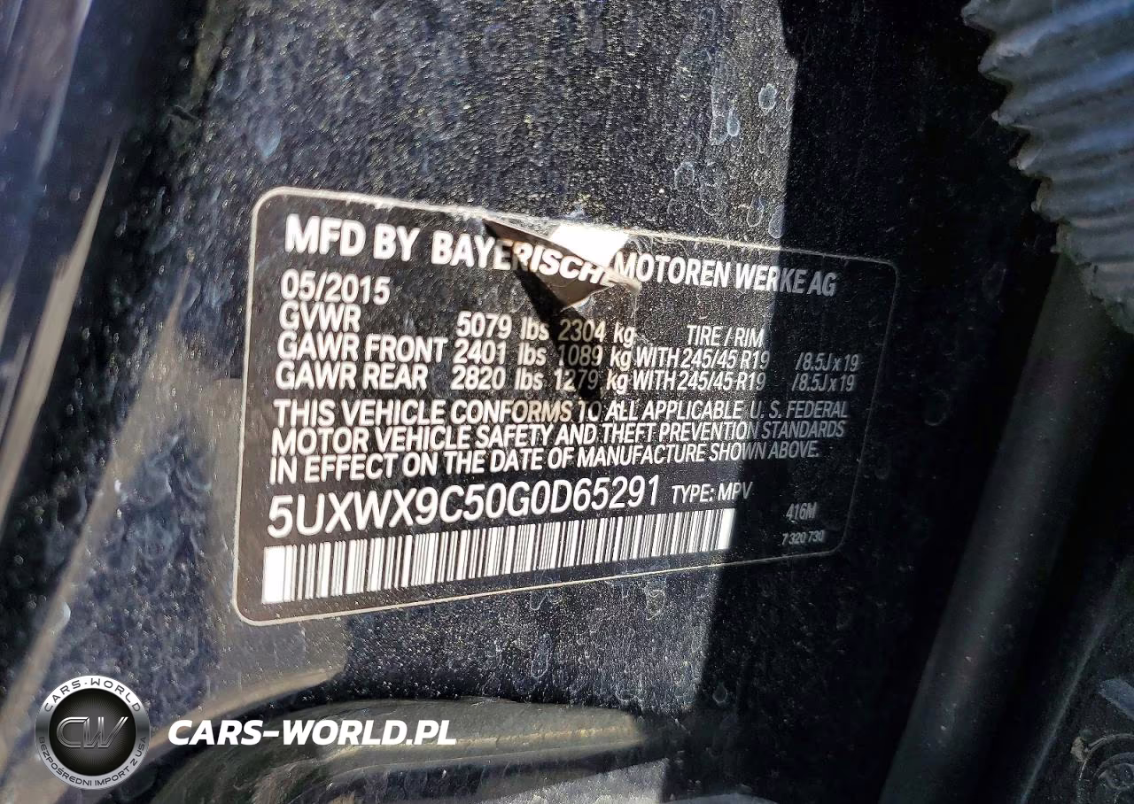 2016 BMW X3 xDrive28I VIN:5UXWX9C50G0D65291 - 13