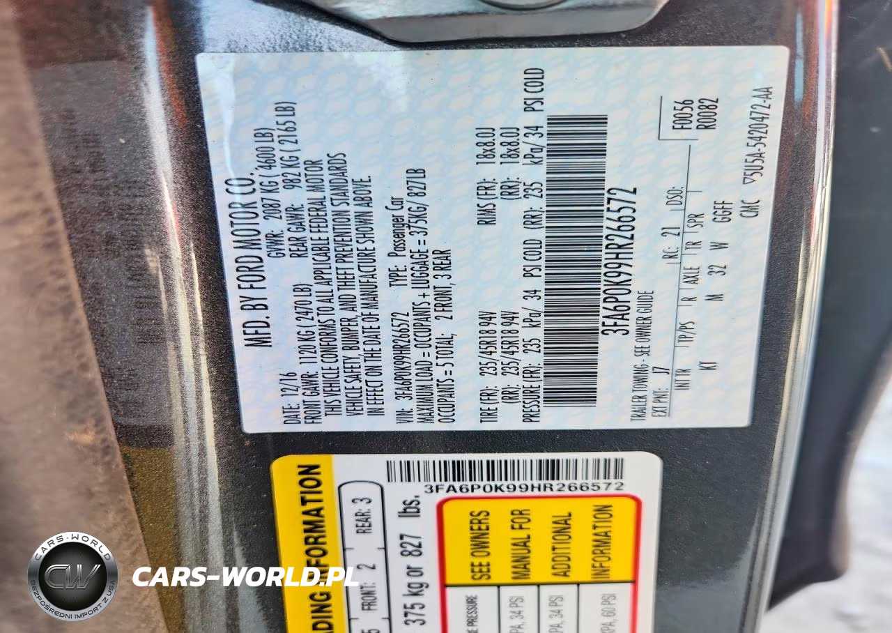 2017 Ford Fusion Titanium VIN:3FA6P0K99HR266572 - 12