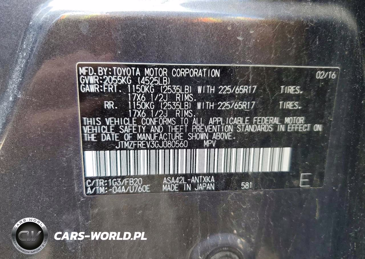 2016 Toyota Rav4 Le VIN:JTMZFREV3GJ080560 - 12
