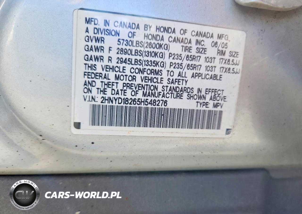 2005 Acura Mdx VIN:2HNYD18265H548276 - 13