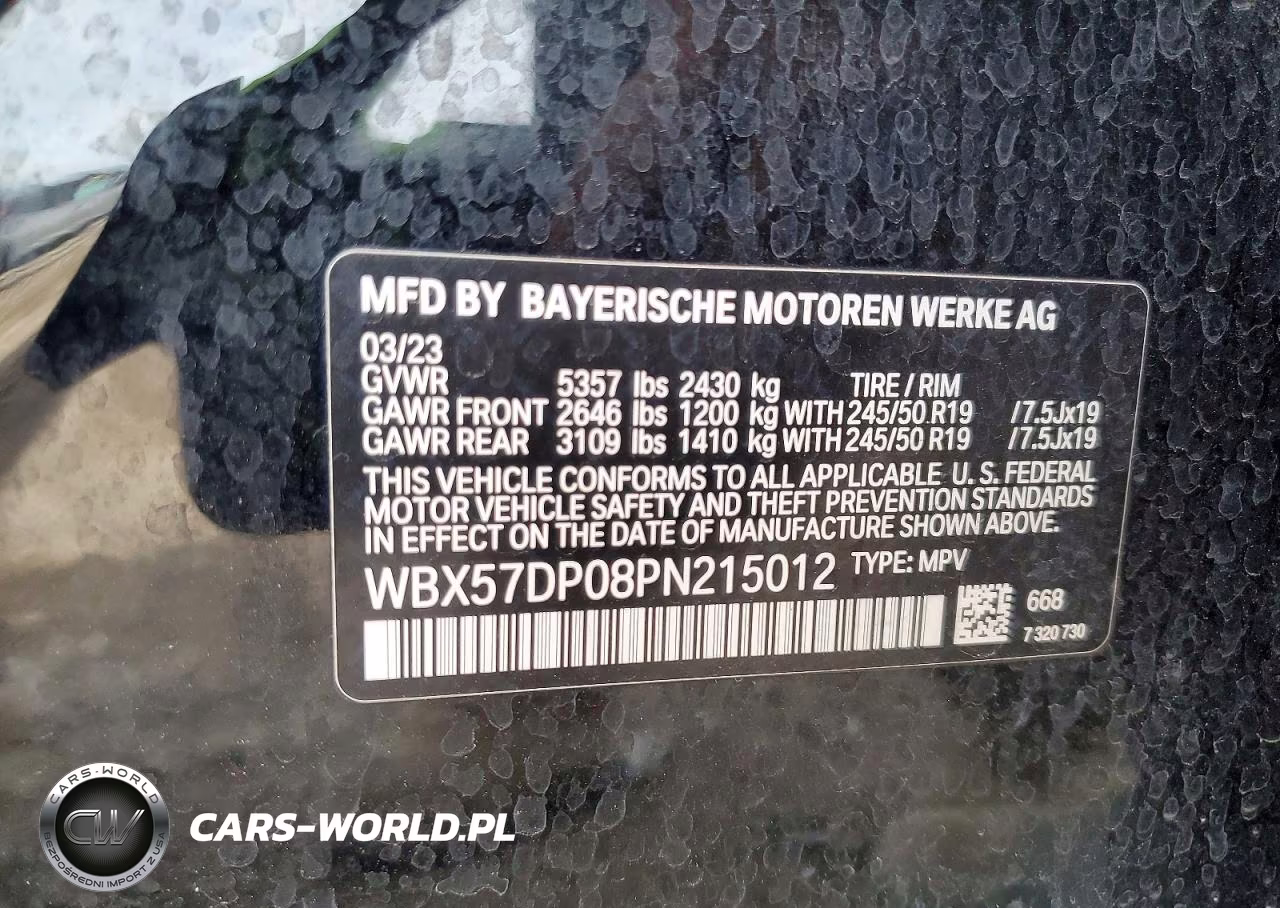 2023 BMW X3 xDrive30I VIN:WBX57DP08PN215012 - 12