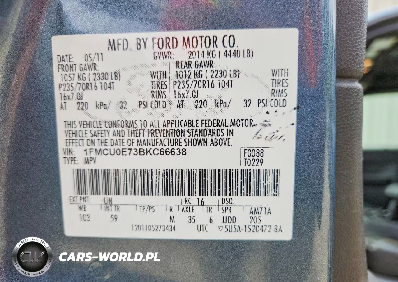 2011 Ford Escape Limited VIN:1FMCU0E73BKC66638 - 14