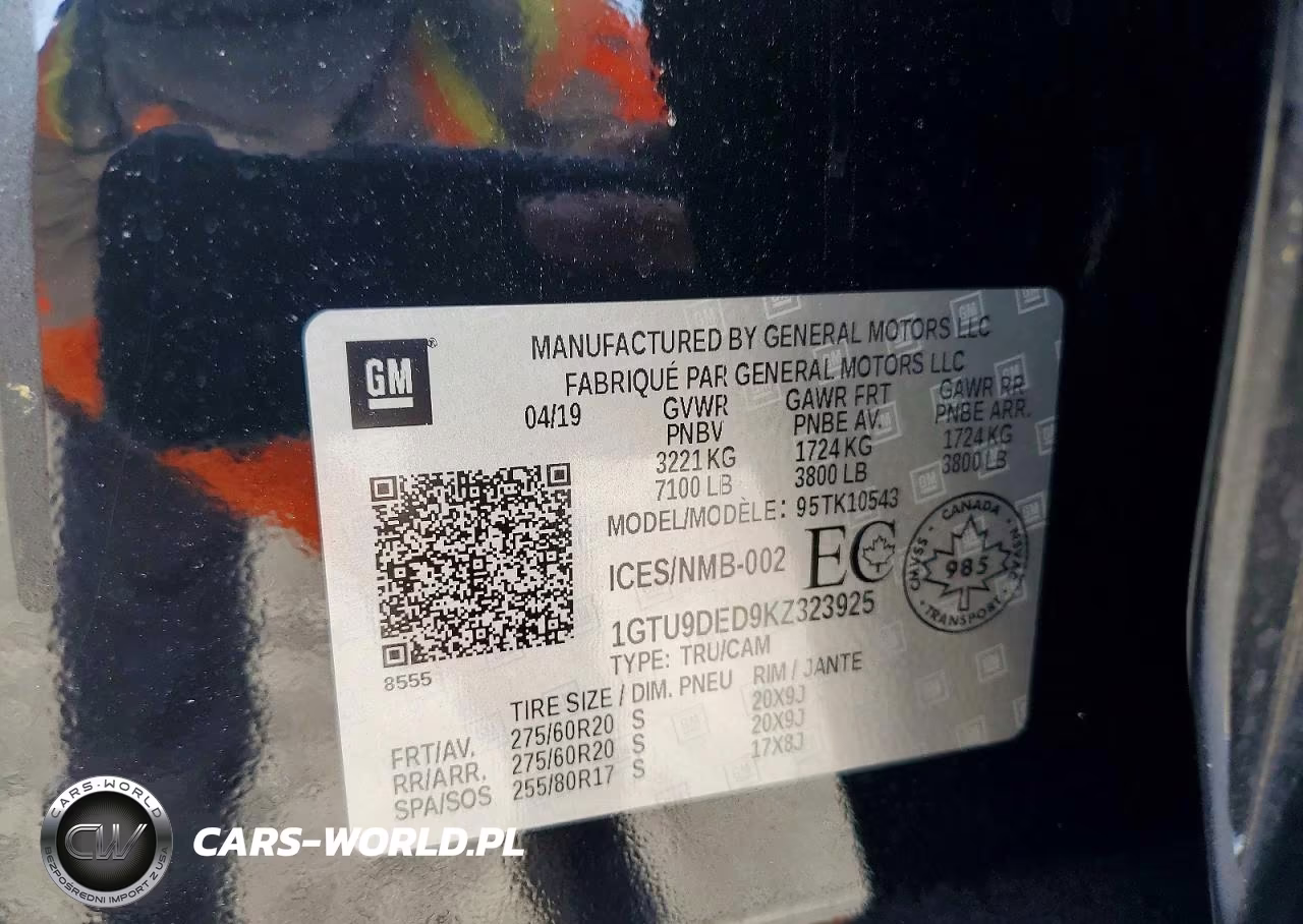 2019 GMC Sierra K1500 Slt VIN:1GTU9DED9KZ323925 - 12