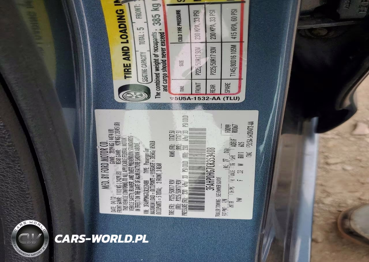 2012 Ford Fusion Se VIN:3FAHP0HG7CR353488 - 12