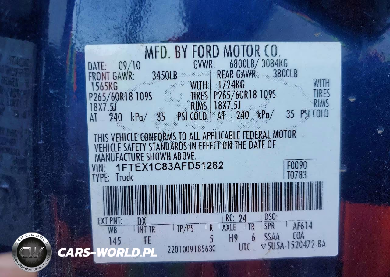2010 Ford F150 Super Cab VIN:1FTEX1C83AFD51282 - 13