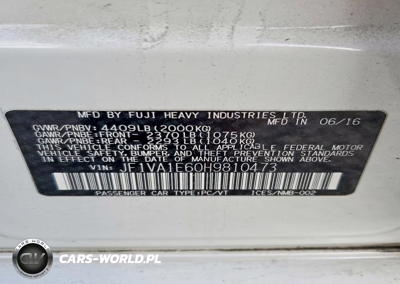 2017 Subaru Wrx Premium VIN:JF1VA1E60H9810473 - 12