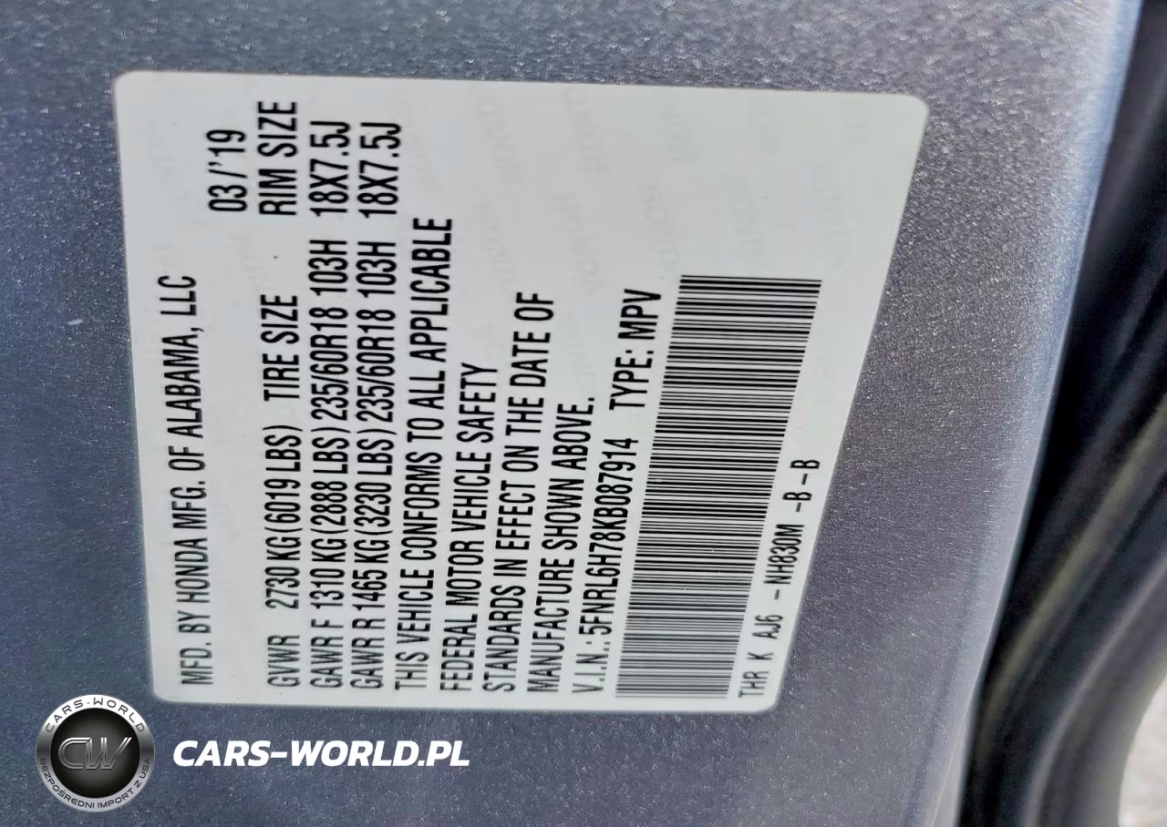 2019 Honda Odyssey Exl VIN:5FNRL6H78KB087914 - 13